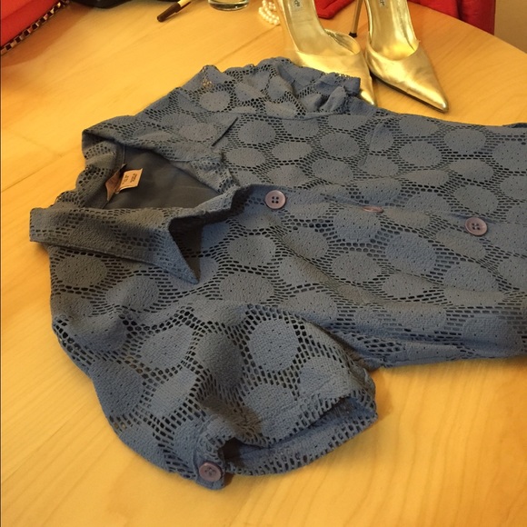 🌼HP🌼 Blue Circle Lace Belted Dress - Picture 2 of 4