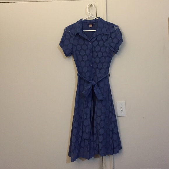 🌼HP🌼 Blue Circle Lace Belted Dress - Picture 3 of 4