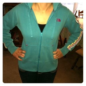 Turquoise north face jacket