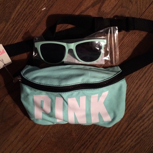 Pink spring break fanny pack and sunglasses