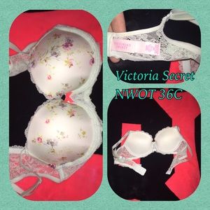 EUC VS Dream Angels Floral Bling Bra 36C