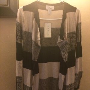 Black & Beige & Gray Long Sleeve Evening Blouse