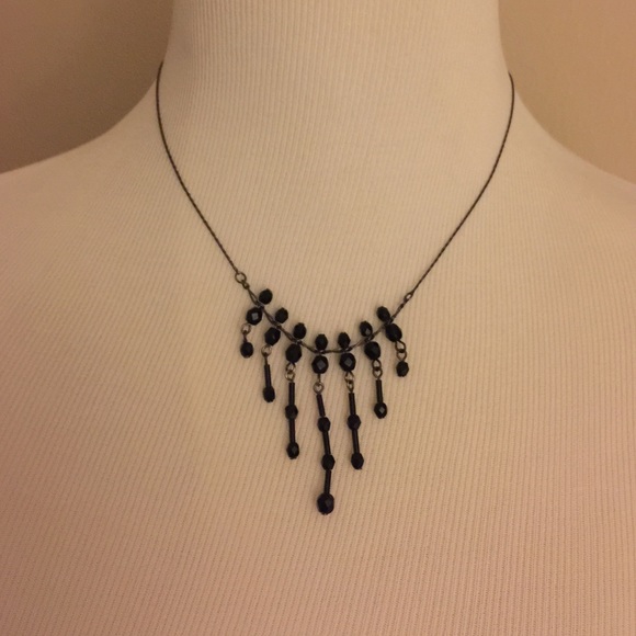 Black beaded necklace