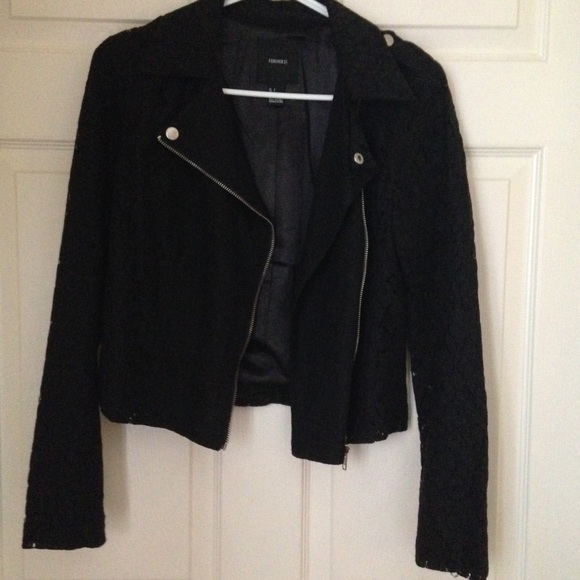 Forever21 Lace Moto Jacket