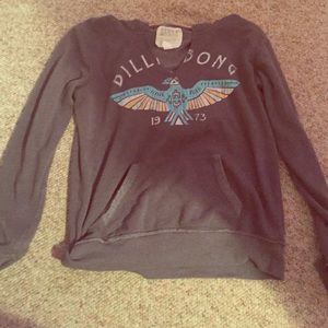 Grey Billabong Sweater With Aztec Print on Chest