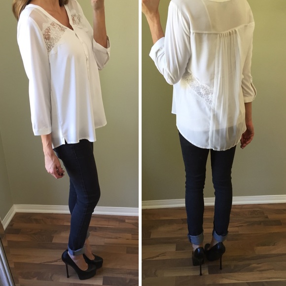 SOLD White Lace Blouse - Picture 2 of 4