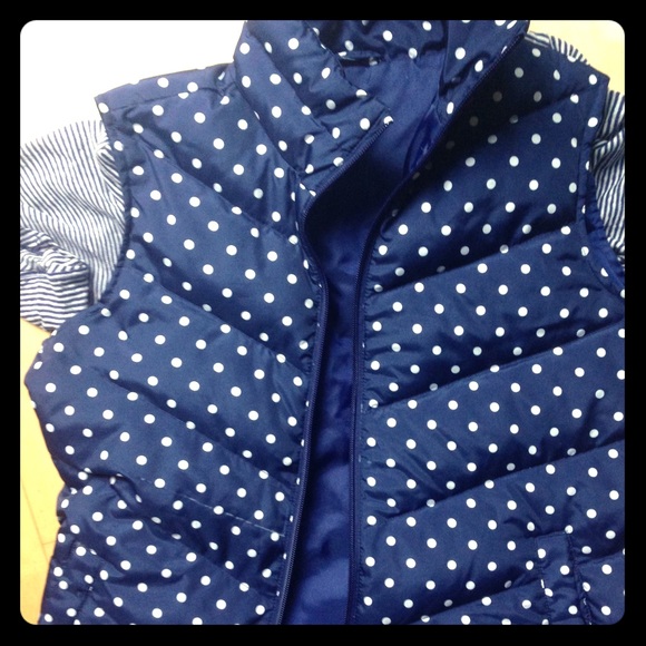 Lands End dotty Puffer Vest