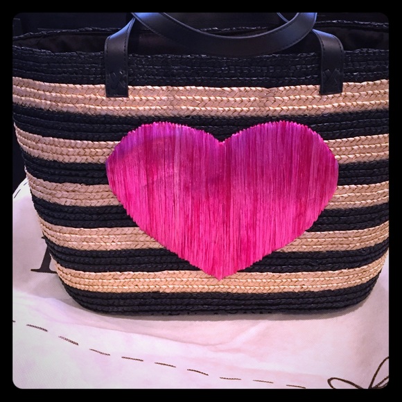 Felix Rey Straw Heart Tote