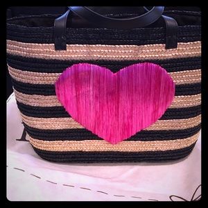 Felix Rey Straw Heart Tote