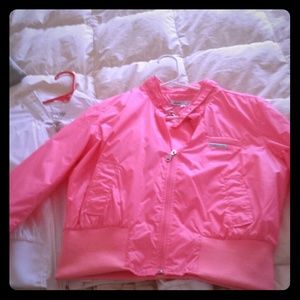 Members Only pink and/ or white jacket.