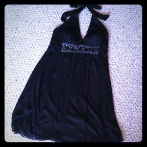 Black halter top dress