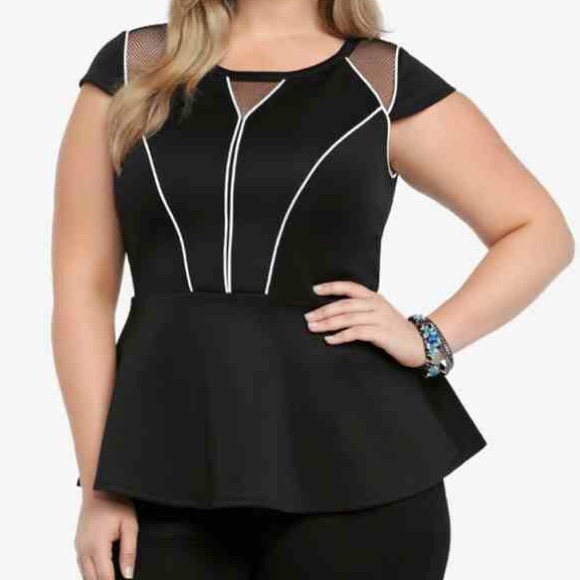 Mesh Athletic Peplum Top