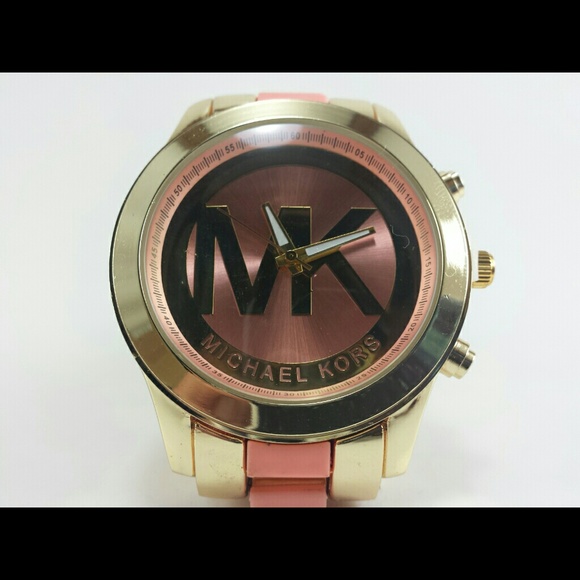 PINK and gold watch.