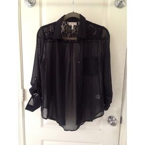 Pacsun sheer black shirt