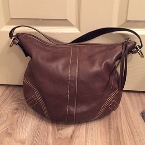 Brown coach leather hobo purse.