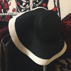 Boho Black & White Floppy Sun Hat