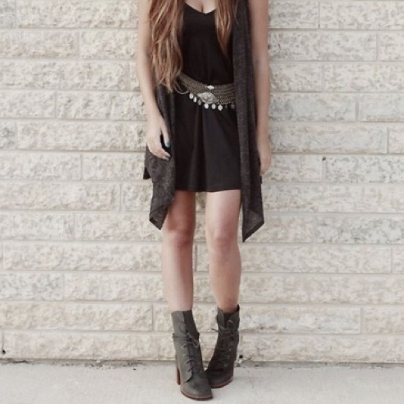 Sold // Jeffrey Campbell Juneau Black Heeled Boots - Picture 3 of 4