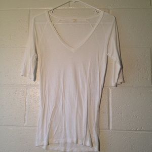 🔴SOLD🔴J. Crew: Sheer, White Vneck