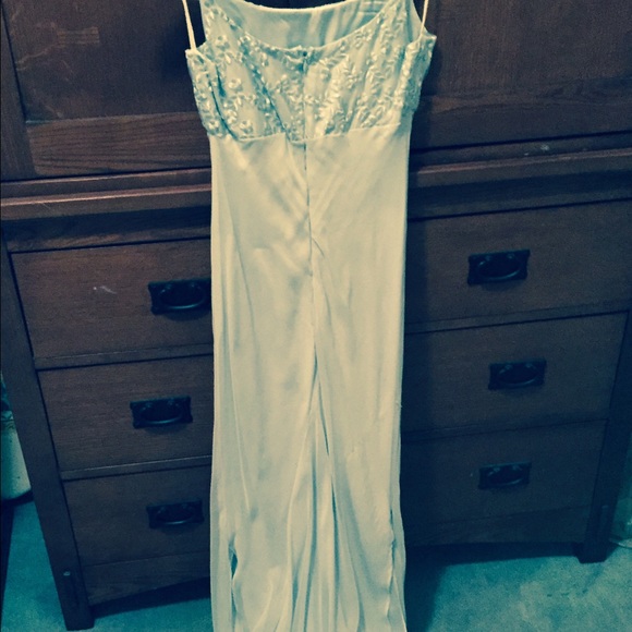 Light powder blue, full length dress. - Picture 3 of 3