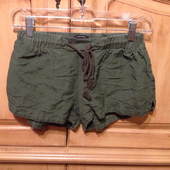 Forever 21 linen drawstring shorts size small