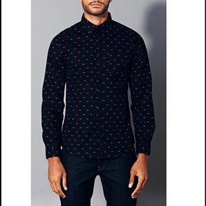 Forever 21- 21 Men Slim Fit Bow Tie Print Shirt
