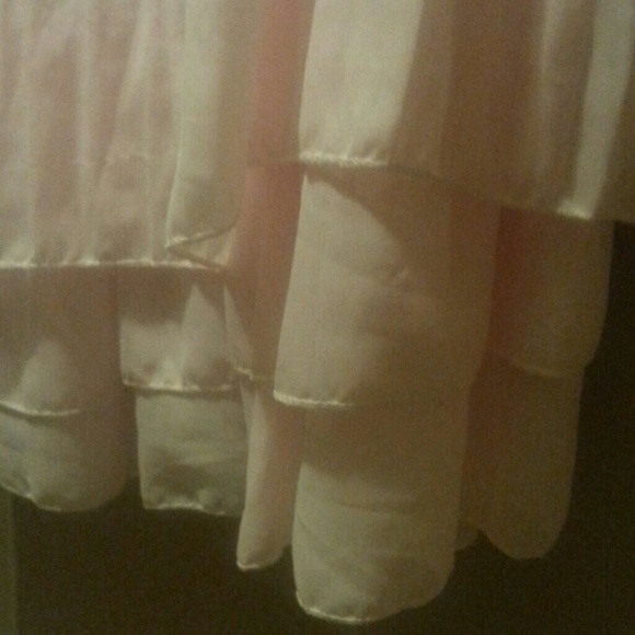 -Sold- Pink Tiered Sheer Chiffon Short Dress - Picture 4 of 4
