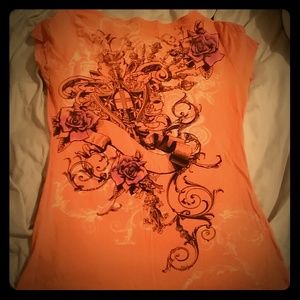 Cute Orange Decorative T-shirt