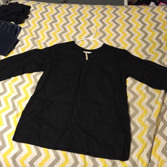 Black linen shirt