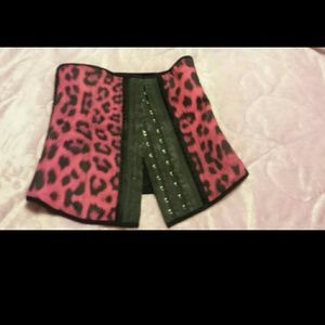 Latex sport waist  cincher animal  print