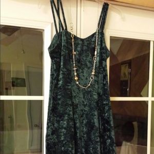 Velvet emerald green dress