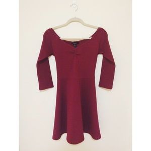 burgundy skater dress // F21
