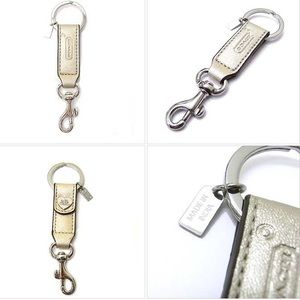 Coach Trigger Key Ring Champagne Gold Silver NWT