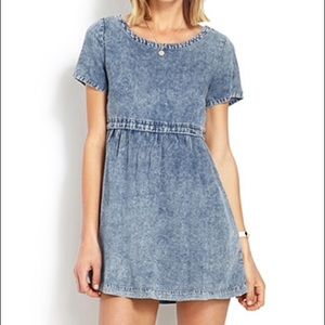 Denim Distressed Babydoll Dress