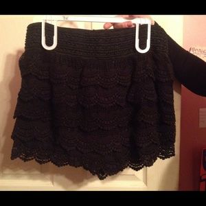 Black Crotchet Shorts