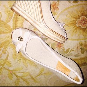 Tory Burch "Jackie" Espadrille Wedges