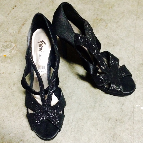 Silk, glitter high heels