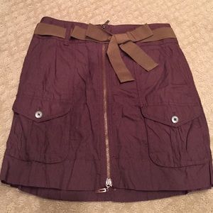 Loft Eggplant colored cargo skirt NWT
