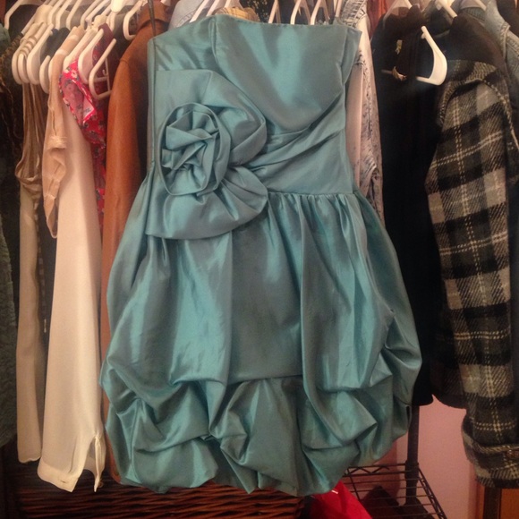 blue colored dress with grayish silver tint