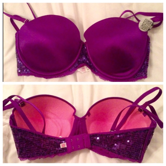 NWT Victoria's Secret PINK sequin purple bra