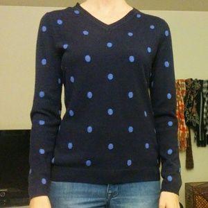 Croft & Barrow polka dot navy sweater