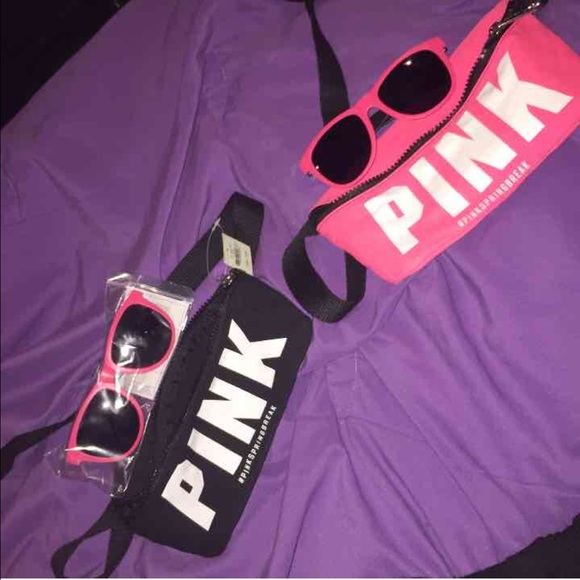 Lot of 2 VS Fanny Packs and Sunglasses