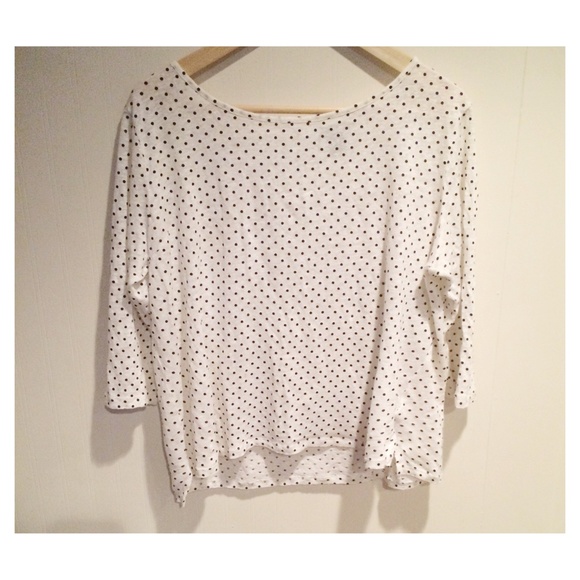 White & Black Poka Dot H&M Shirt - Picture 1 of 3