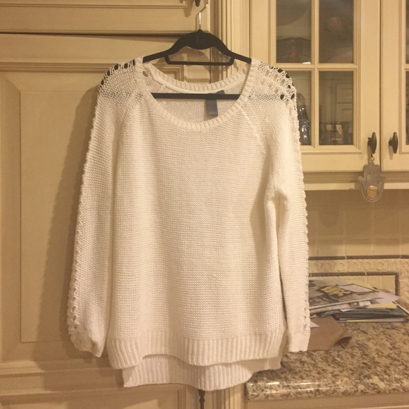 White Long Knit Sweater