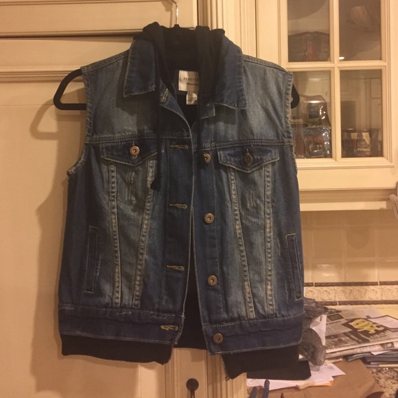 Denim Hoodie Vest