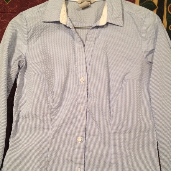 H&M Tailored Button Up blue/white