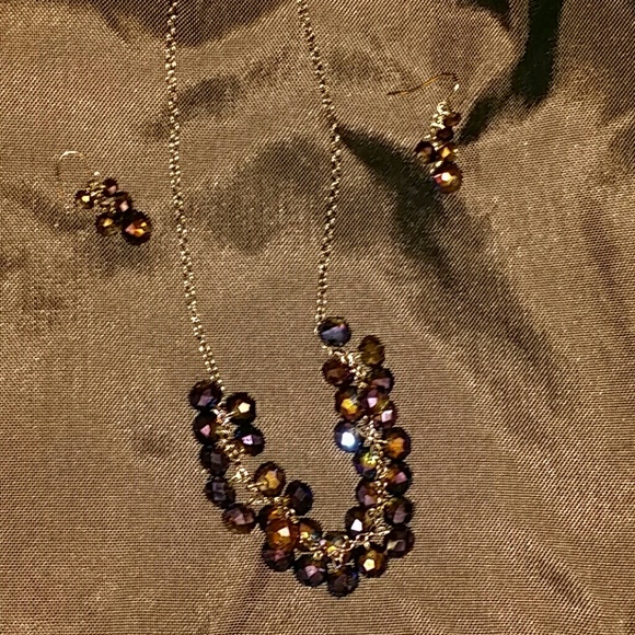 Necklace Crystal Purple Aurora Boreali? And Earing