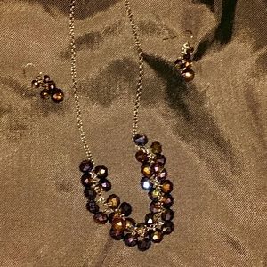 Necklace Crystal Purple Aurora Boreali? And Earing