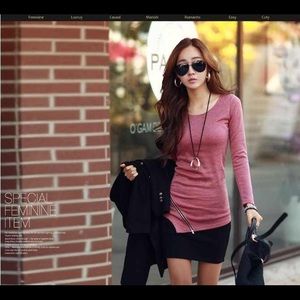 🌟SALE🌟 Sleek side zipper long sleeve top