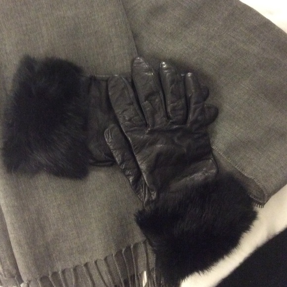 ❄️SALE Wilsons Leather Gloves Faux Fur +2 Scarves