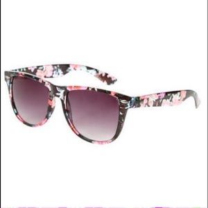 Pink and black floral sunglasses